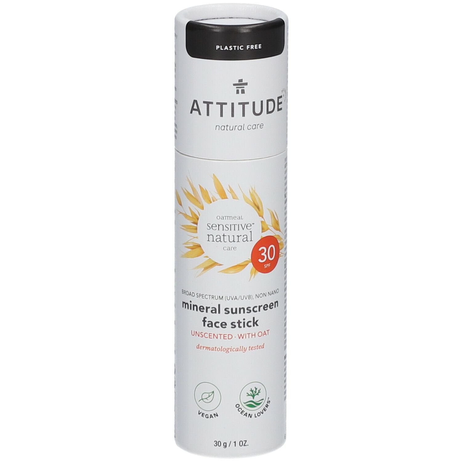 Attitude Sensitive Natural Minerale Zonnecrème Gelaat Stick SPF30 Zonder Parfum