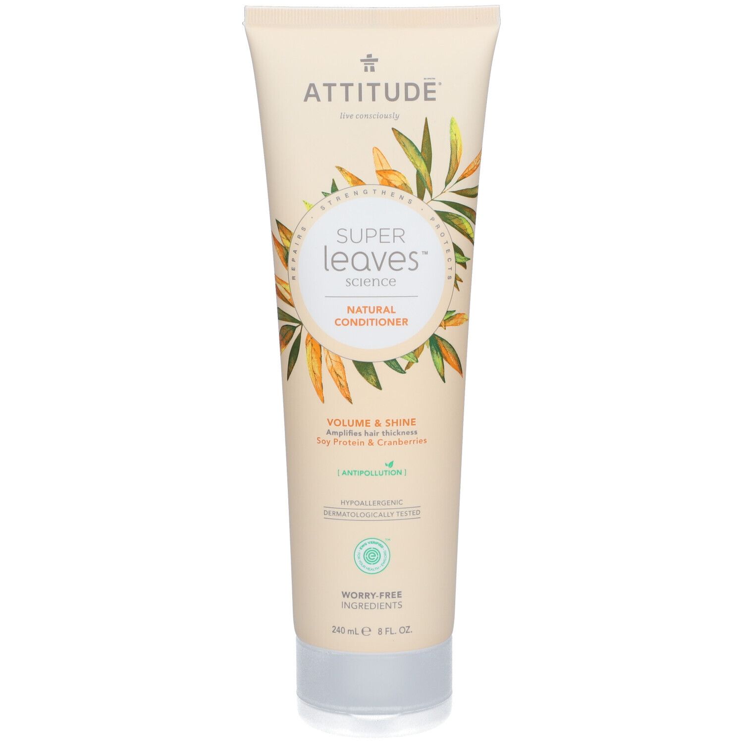 Attitude Super Leaves Revitalisant Volume et Brillance 240 ml démêlant