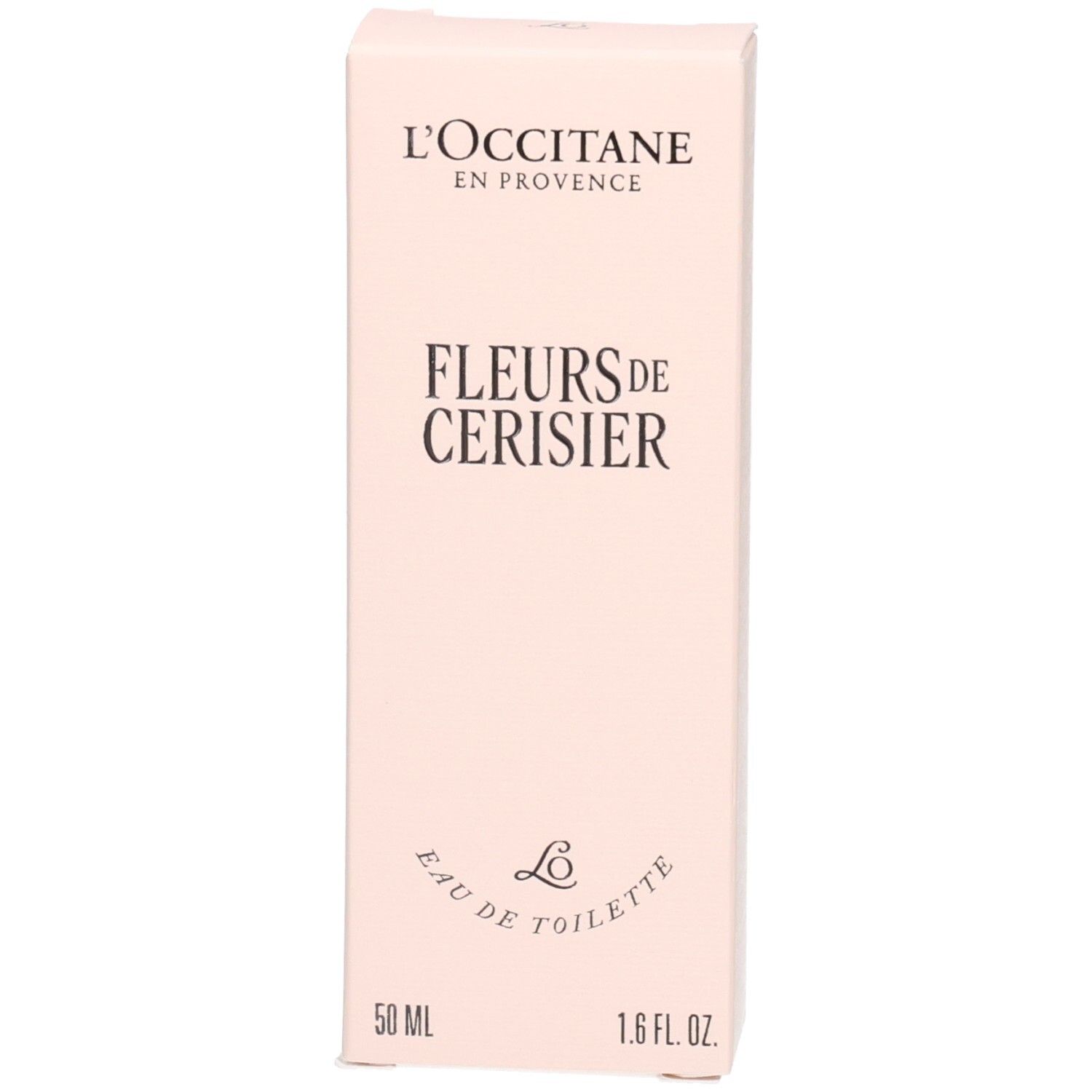 Boîte d'emballage rose pour L'OCCITANE Eau de Toilette.