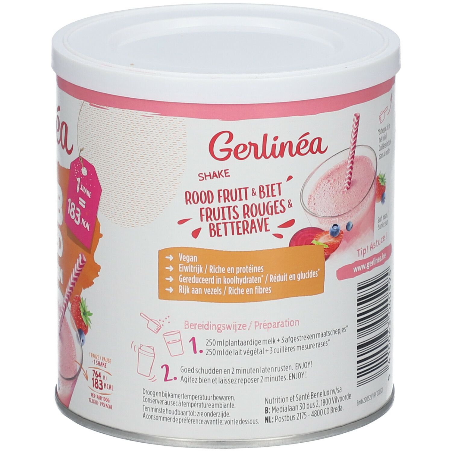 Gerlinéa Mijn Pauze Rood Fruit & Biet Shake