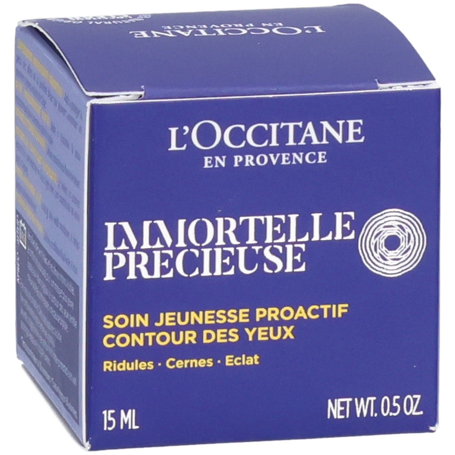 L'Occitane Immortelle Précieuse Oogcontour verpakking, 15ml, "Soin Jeunesse Proactif Contour des Yeux".