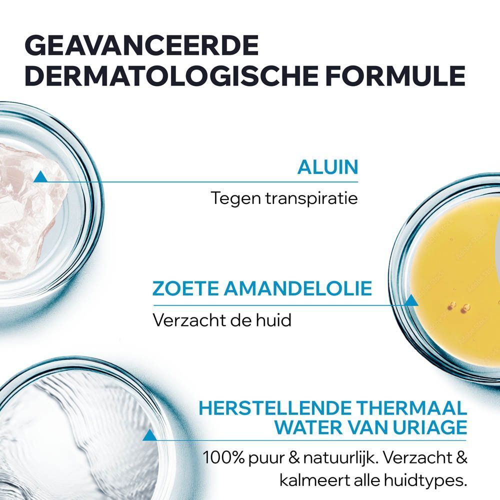 Uriage Deodorant Frâicheur: Aluinsteen, Zoete amandelolie, Uriage thermaal water.