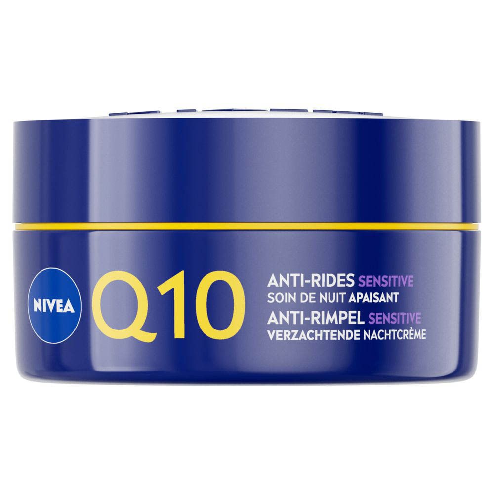Pot Nivea Q10 Anti-rimpel Sensitive Verzachtende Nachtcrème.