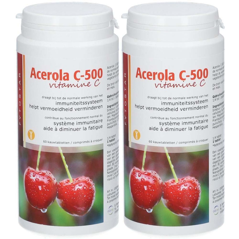 Fytostar Acerola C-500 1+1 GRATIS PROMO 2x60kauwtabl