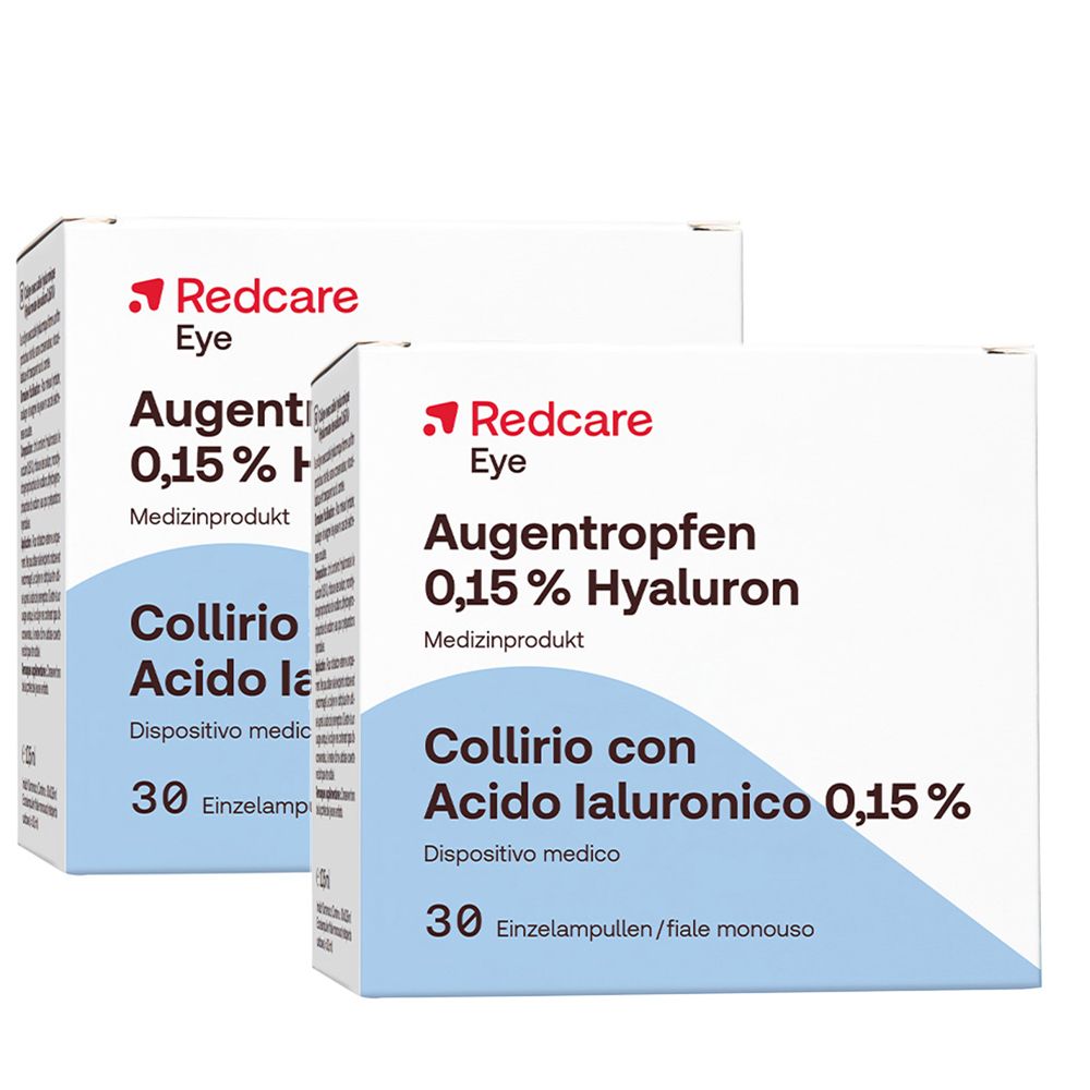 Redcare Eye Collyre à l'Acide Hyaluronique 0,15 % 1+1 GRATUIT