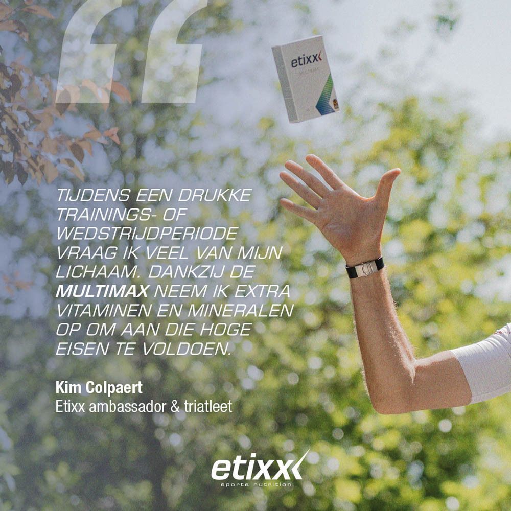 Pak en tube Etixx Multimax Drink Tabs Orange buiten.