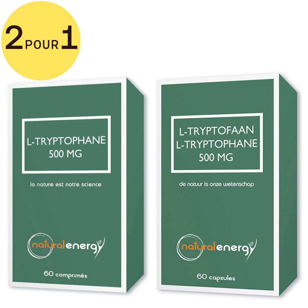 Natural Energy L-Tryptophane 500mg 2 pour 1