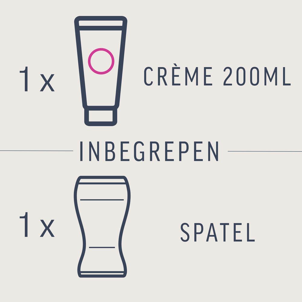 Veet Expert Crème Dépilatoire Corps et Jambes. Verpakking. Paars, wit, donkerblauw.