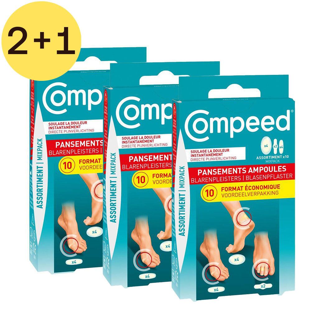 Compeed® Pansements Ampoules Assortiment Format Économique 2+1 GRATUIT