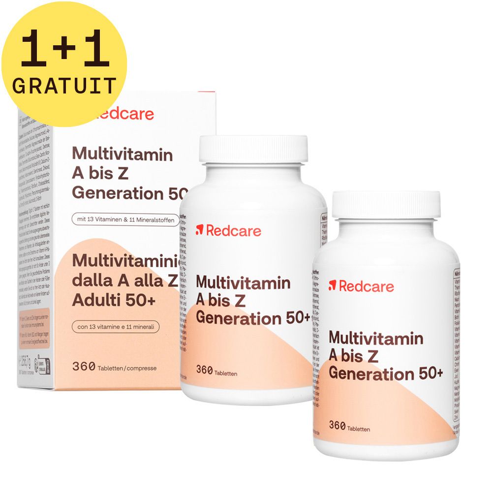 Redcare Multivitamine A à Z Génération 50+ 1+1 GRATUIT