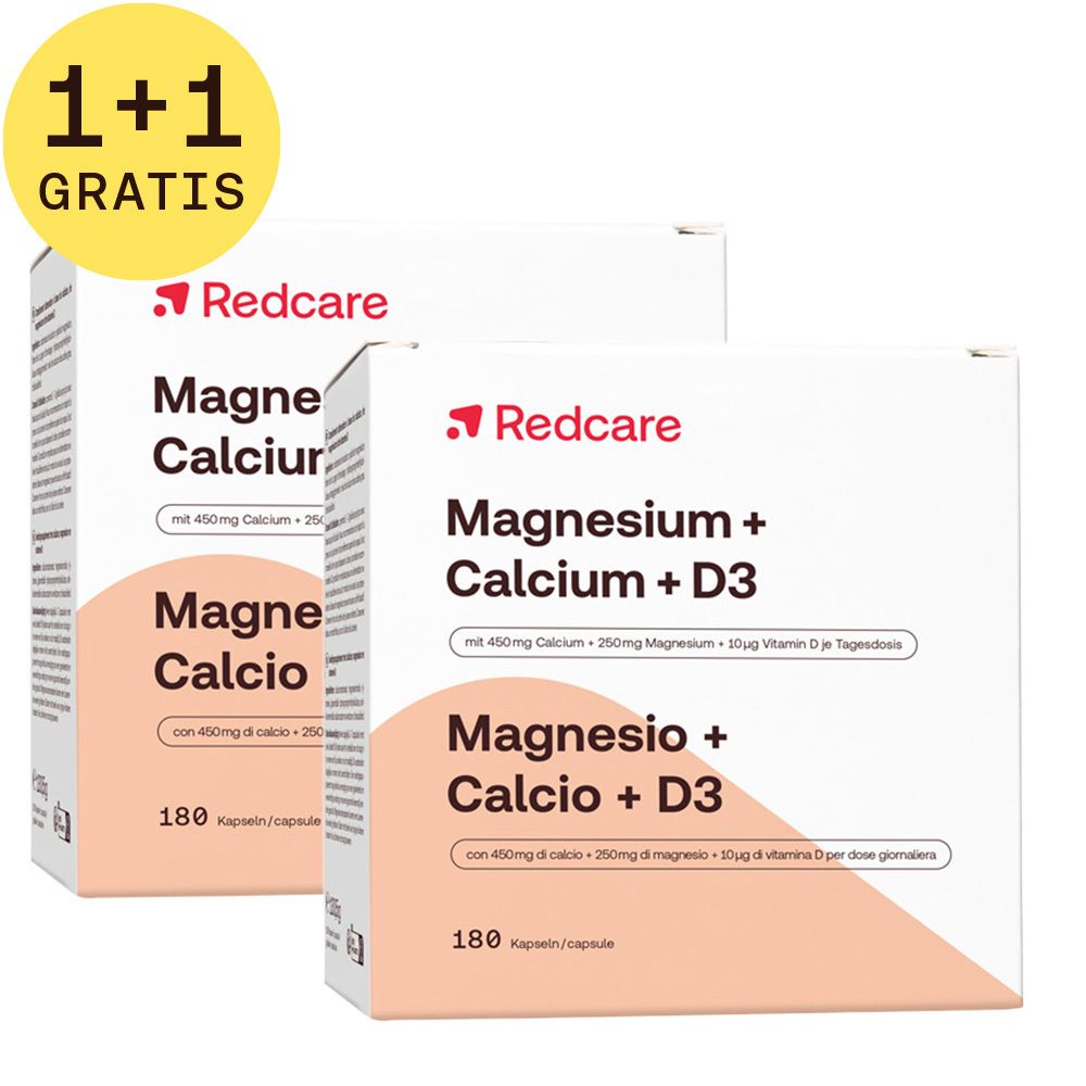 Redcare Magnesium + Calcium + D3 1+1 GRATIS