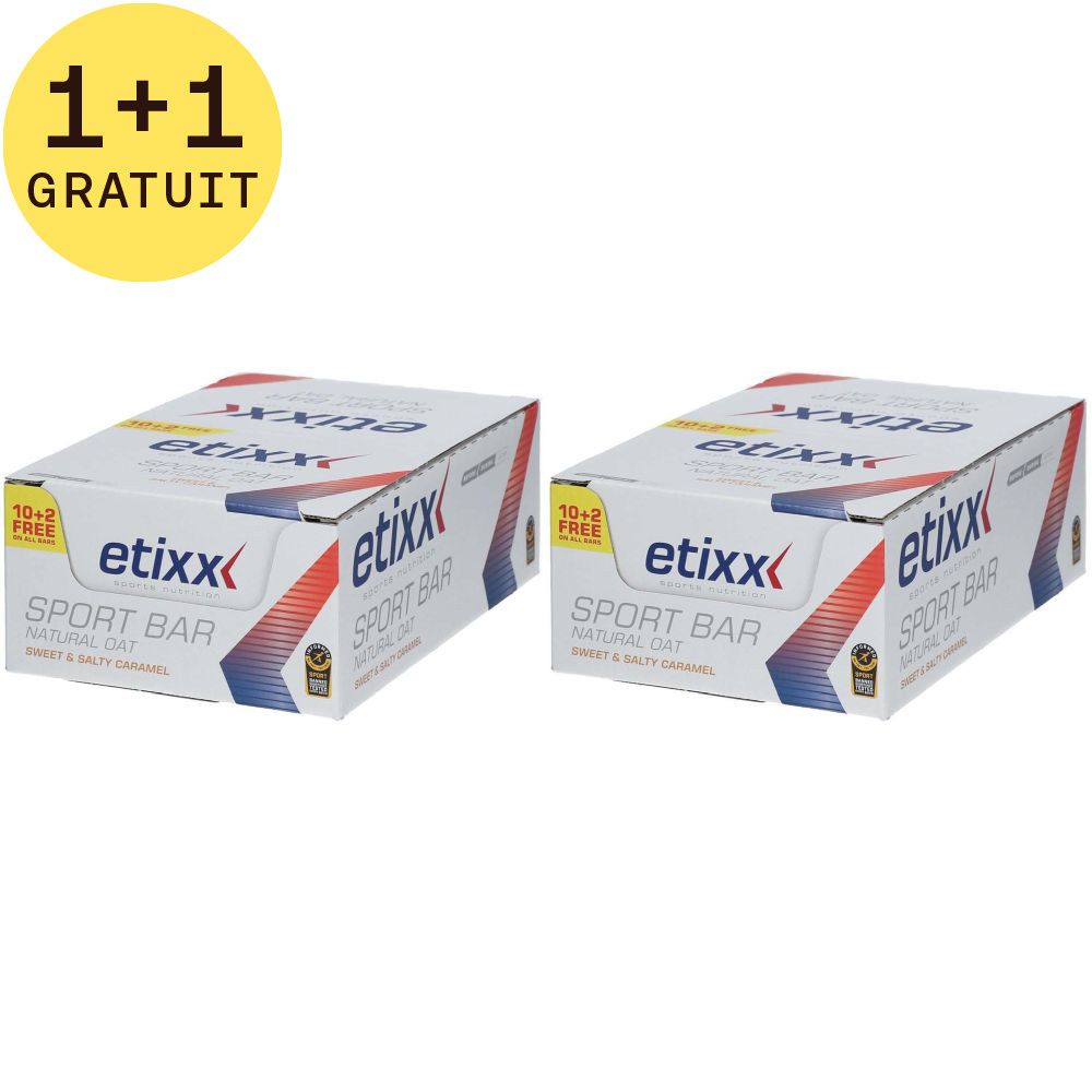 Etixx Natural Oat Sport Bar Goût Caramel Sucré & Salé 1+1 GRATUIT