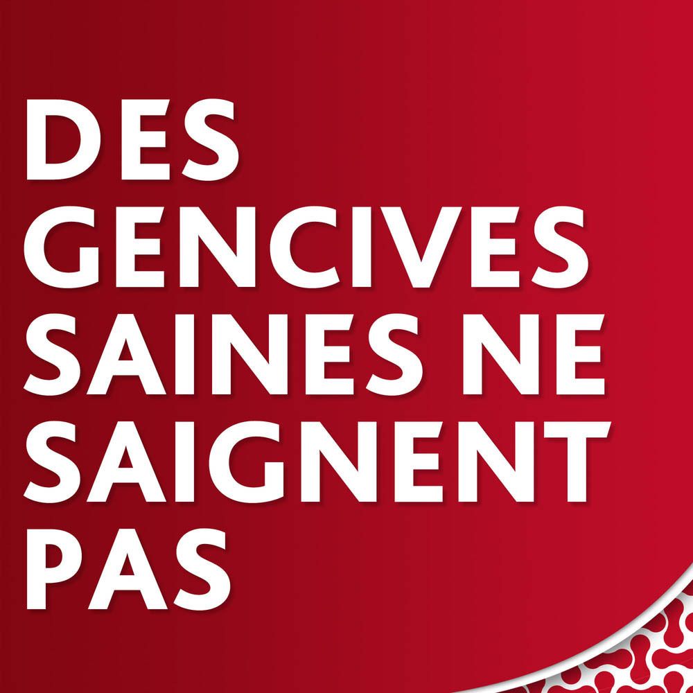 Texte: DES GENCIVES SAINES NE SAIGNENT PAS.