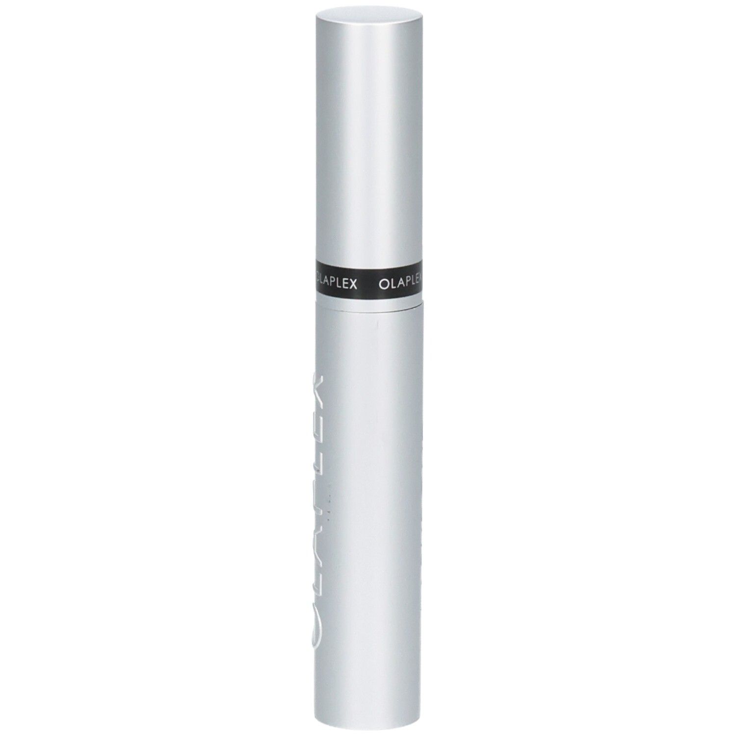 Applicateur argenté avec bande noire et inscription "OLAPLEX".