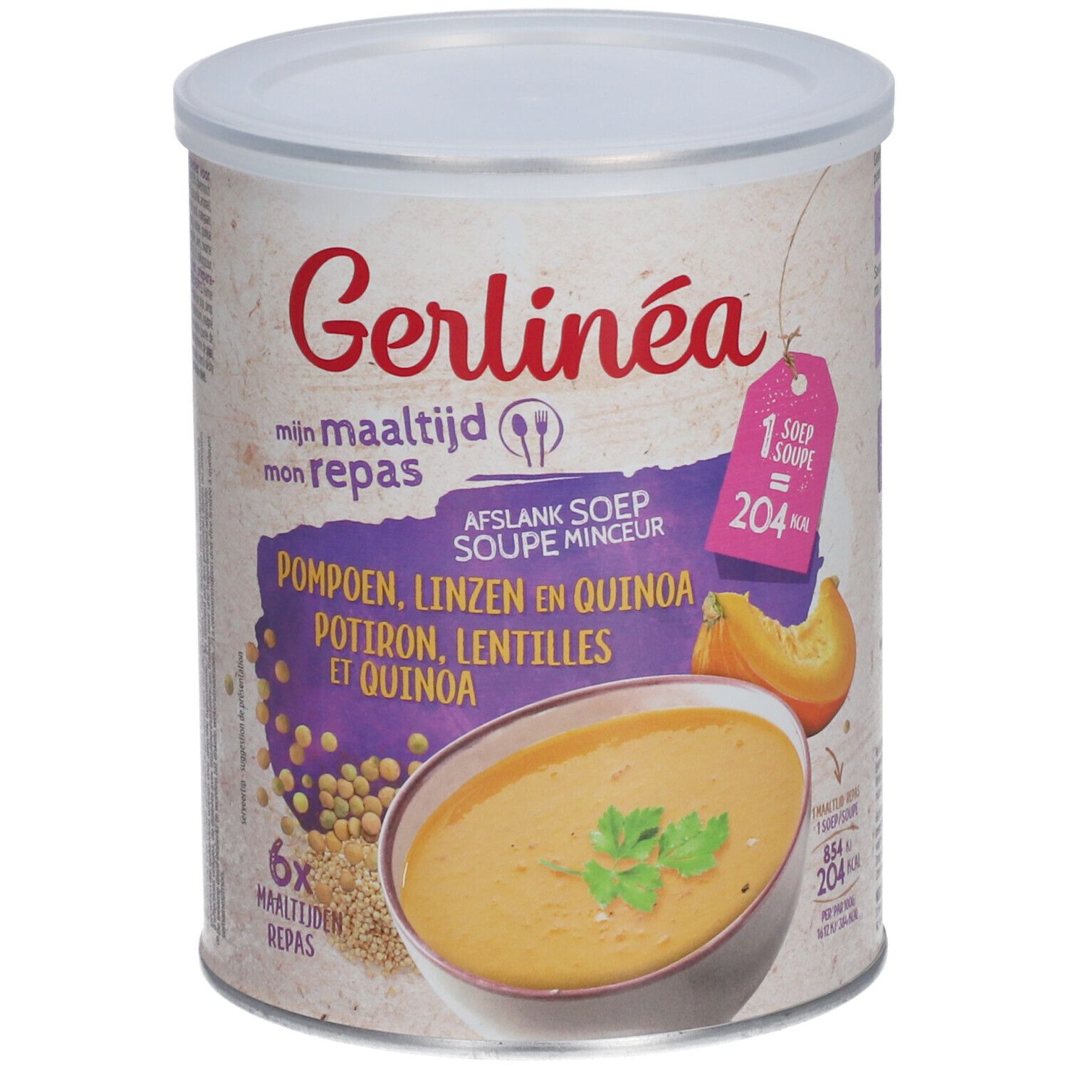 Gerlinéa Mon Repas Soupe Minceur Potiron, Lentilles Et Quinoa