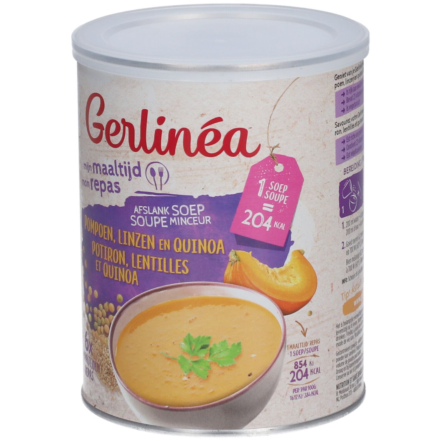 Gerlinéa Mon Repas Soupe Minceur Potiron, Lentilles Et Quinoa