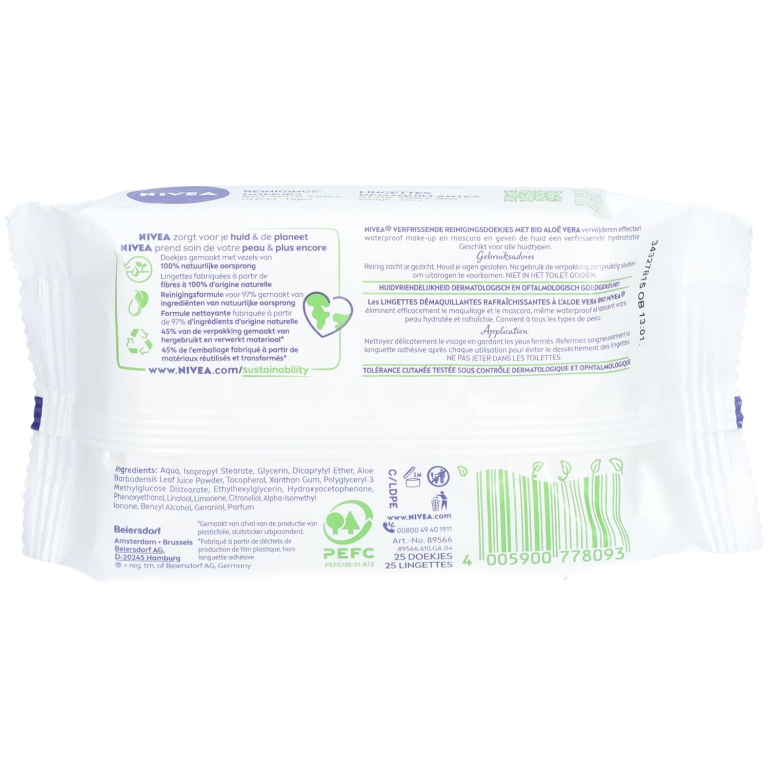 Nivea Lingettes Démaquillantes Aloe Vera