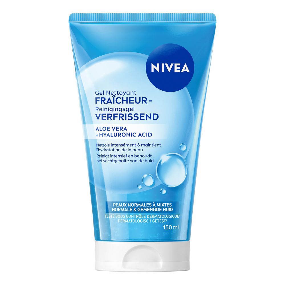Nivea Verfrissende reinigingsgel met aloë vera en hyaluronzuur voor normale tot gemengde huid.
