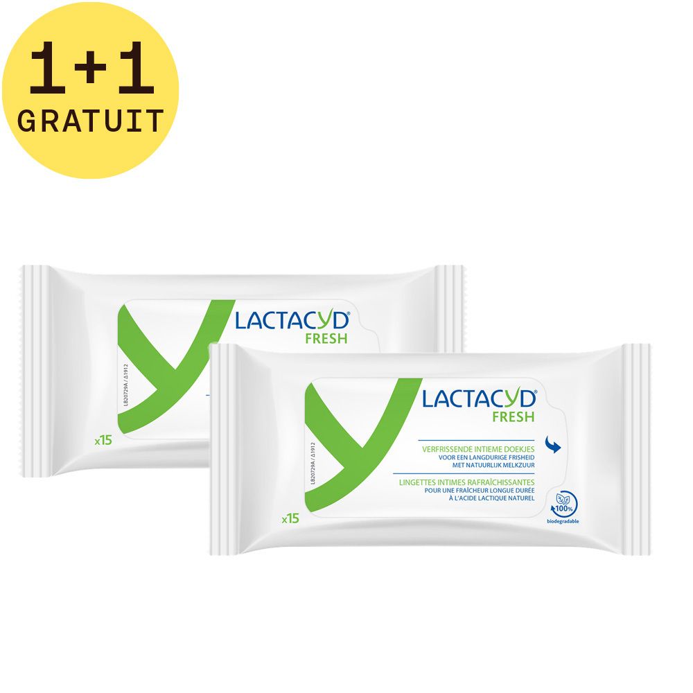 Lactacyd® Fresh Lingettes Intimes Rafraîchissantes 1+1 GRATUIT