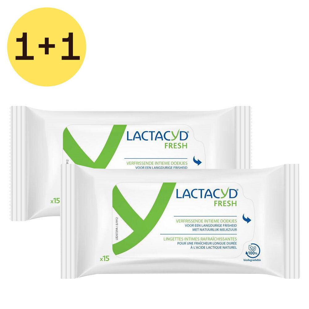 Lactacyd® Fresh Lingettes Intimes Rafraîchissantes 1+1 GRATUIT