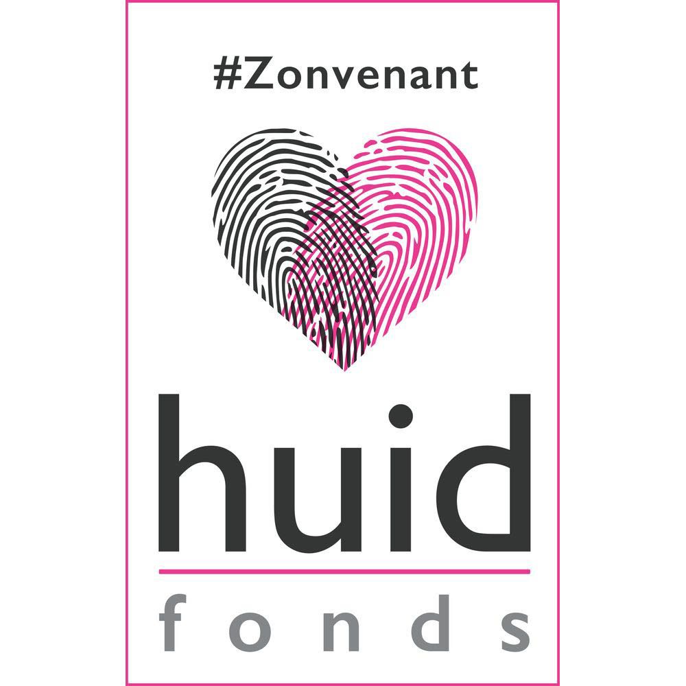 Logo et texte : #Zonconvenant, cœur avec empreintes digitales, logo Huidfonds.