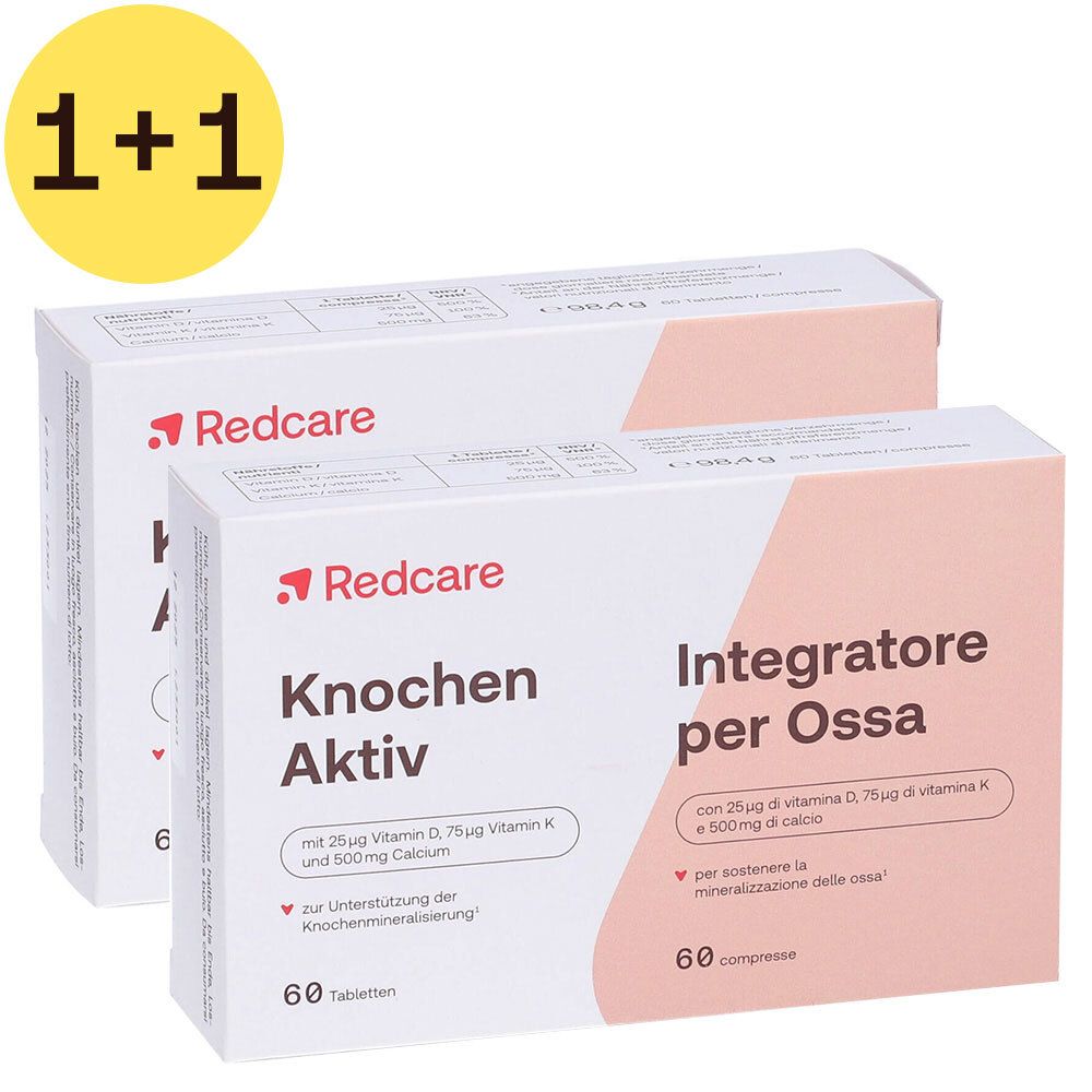 Redcare Minéralisation Osseuse Aktiv 1+1 GRATUIT