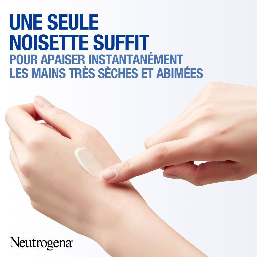 Gros plan sur un liquide dans un bol. Texte: Glycérine, apaise, nourrit, protège. Logo: Neutrogena.