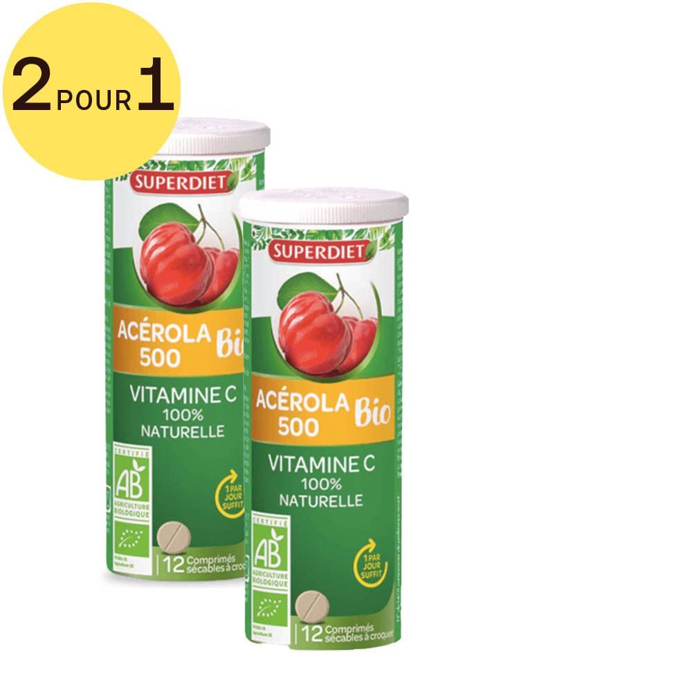 Superdiet Acérola 500 Bio 2 pour 1