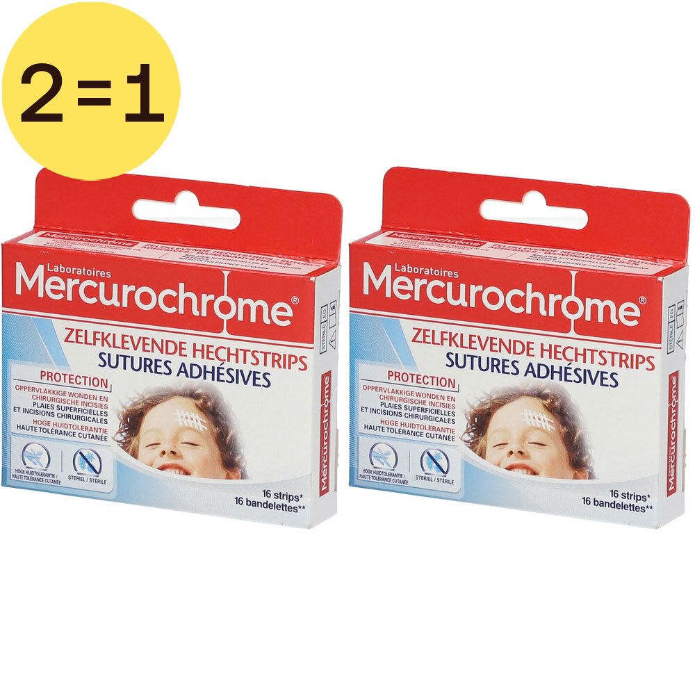 Mercurochrome Zelfklevende Hechtstrips 2 voor 1