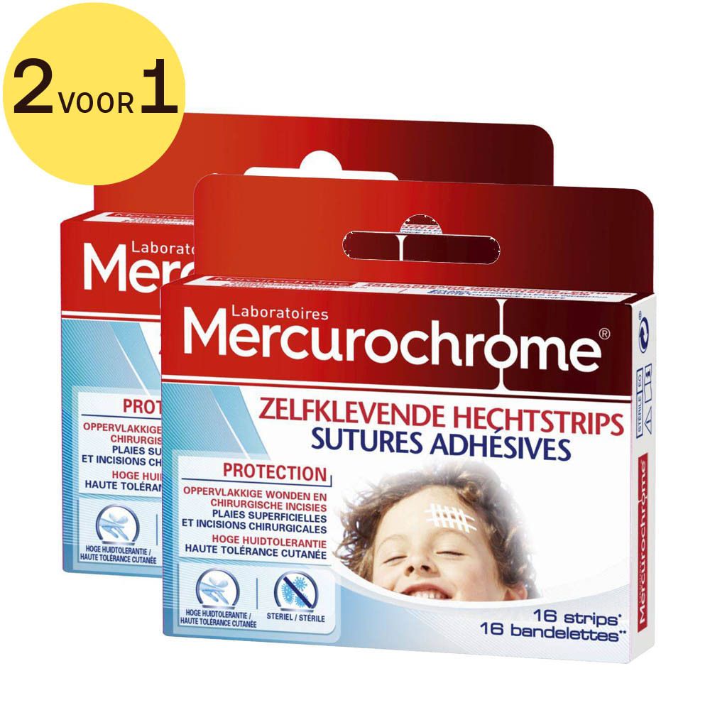Mercurochrome Zelfklevende Hechtstrips 2 voor 1