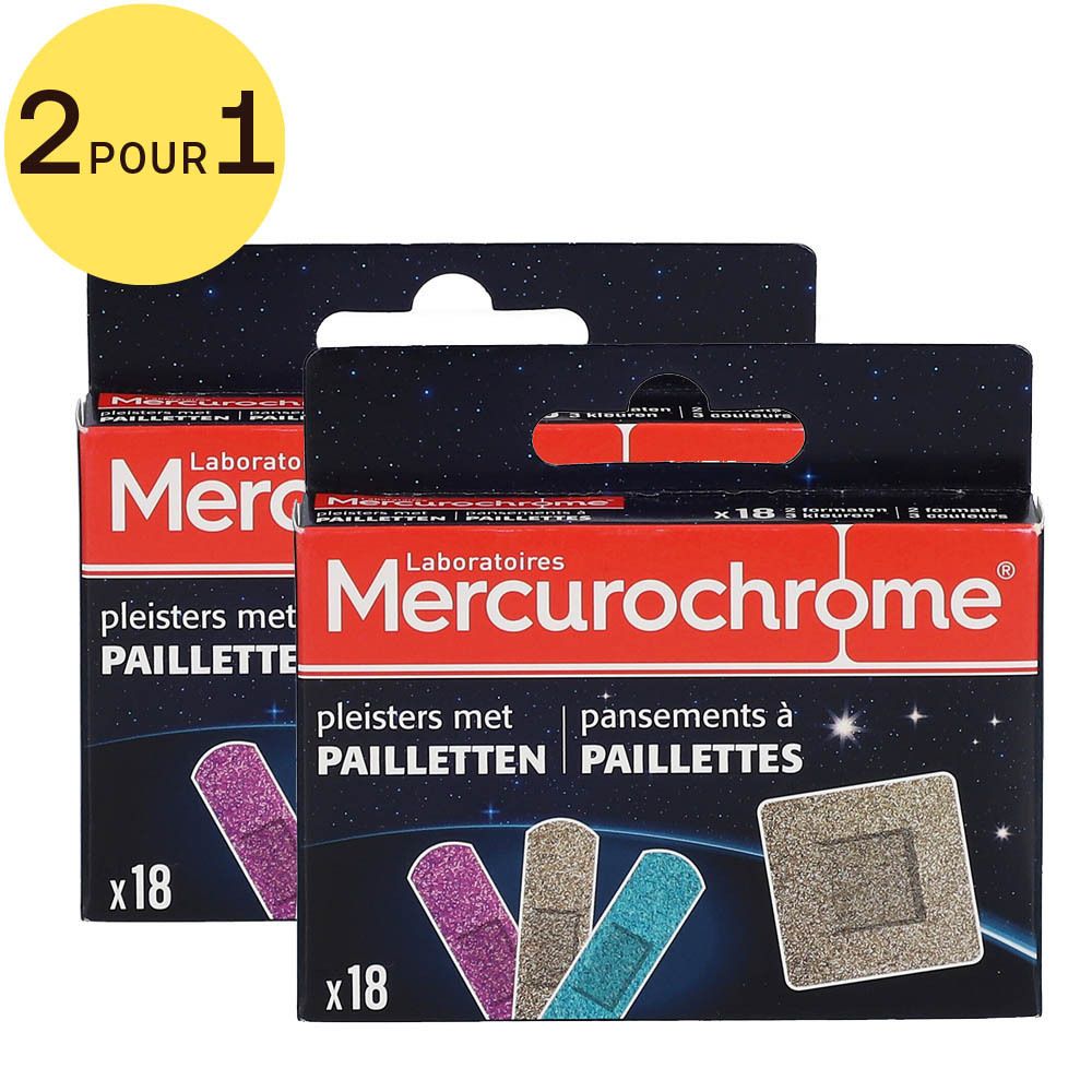 Mercurochorme Pansements à Paillettes 2 pour 1