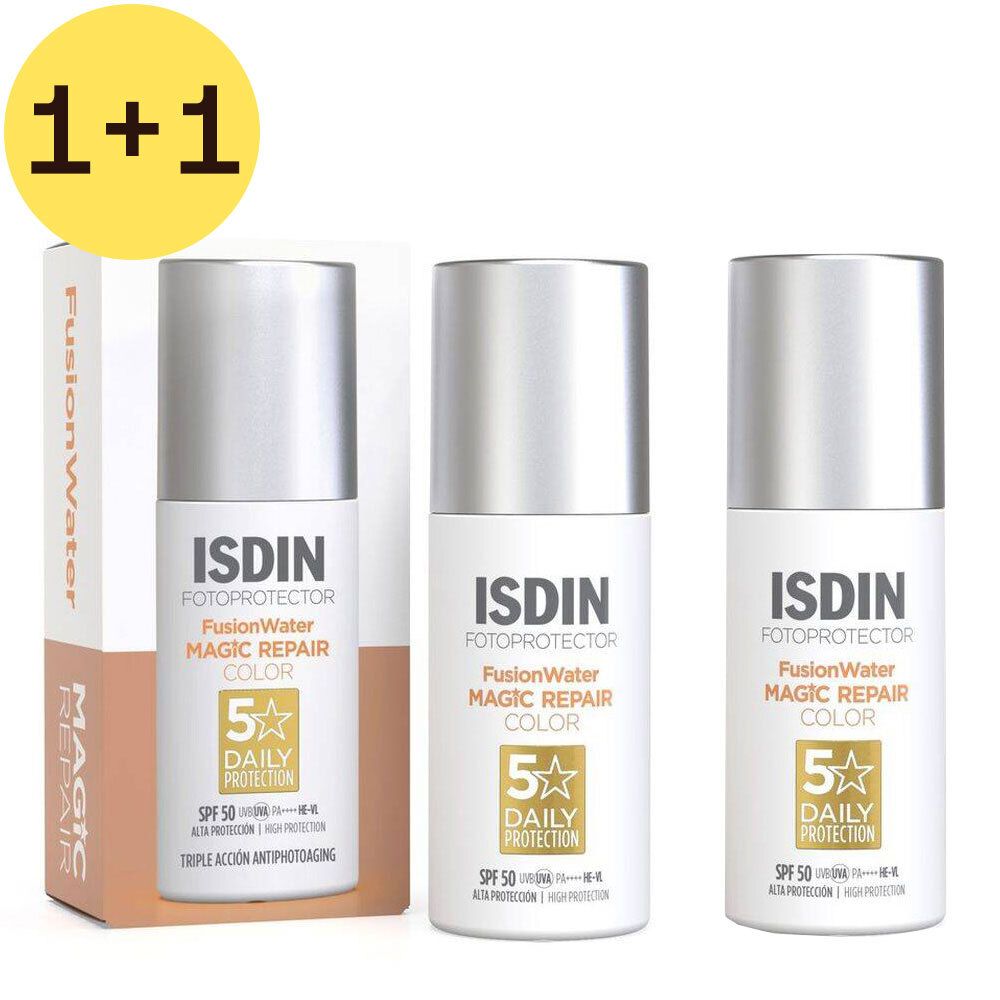 ISDIN Fotoprotector Fusion Water Magic Repair Color SPF50 1+1 GRATUIT