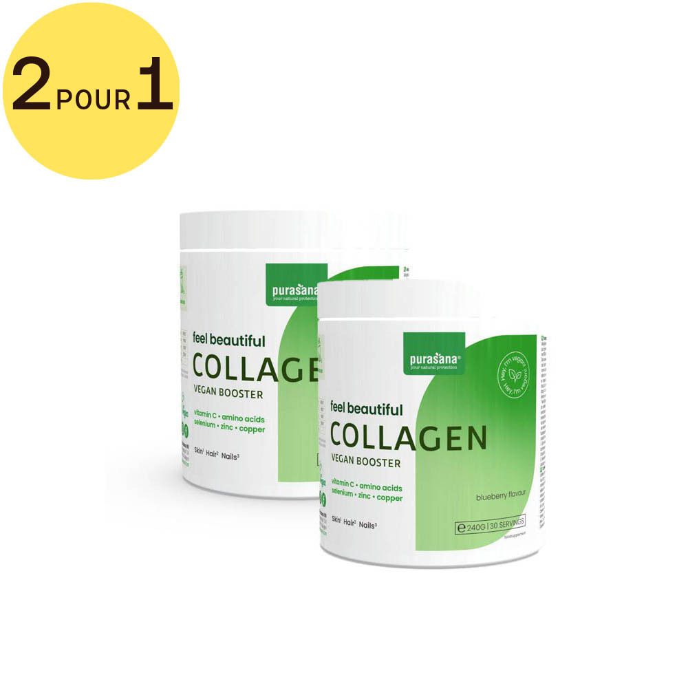 Purasana® Booster Végétalien Poudre de Collagène Myrtille 2 pour 1