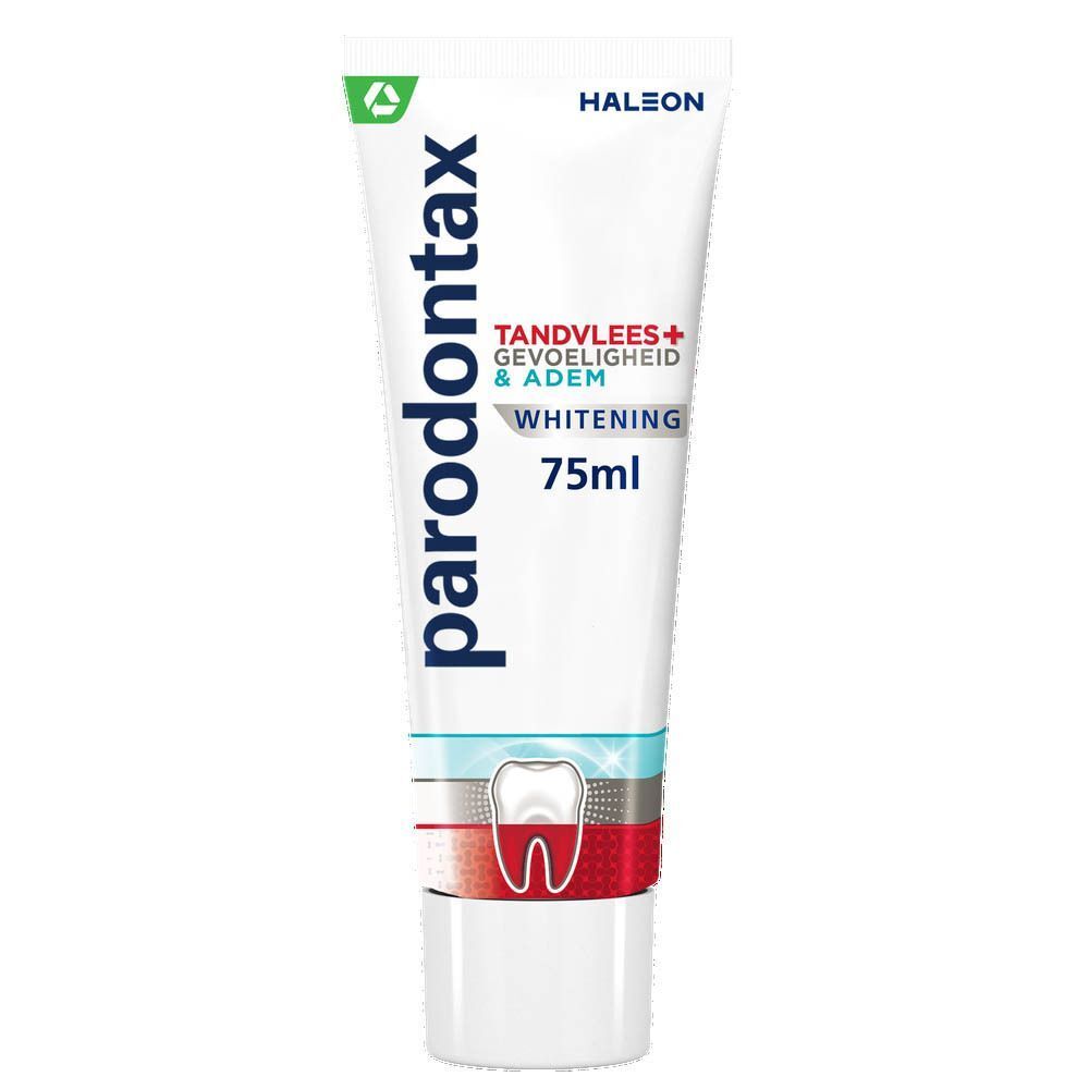 Tube de dentifrice Parodontax. Inscription Tandvlees + Gevoeligheid & Adem, 75ml.