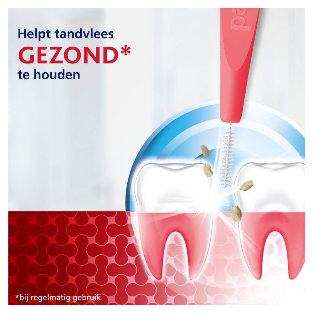 Tanden en interdentale borstel. Helpt tandvlees gezond te houden.