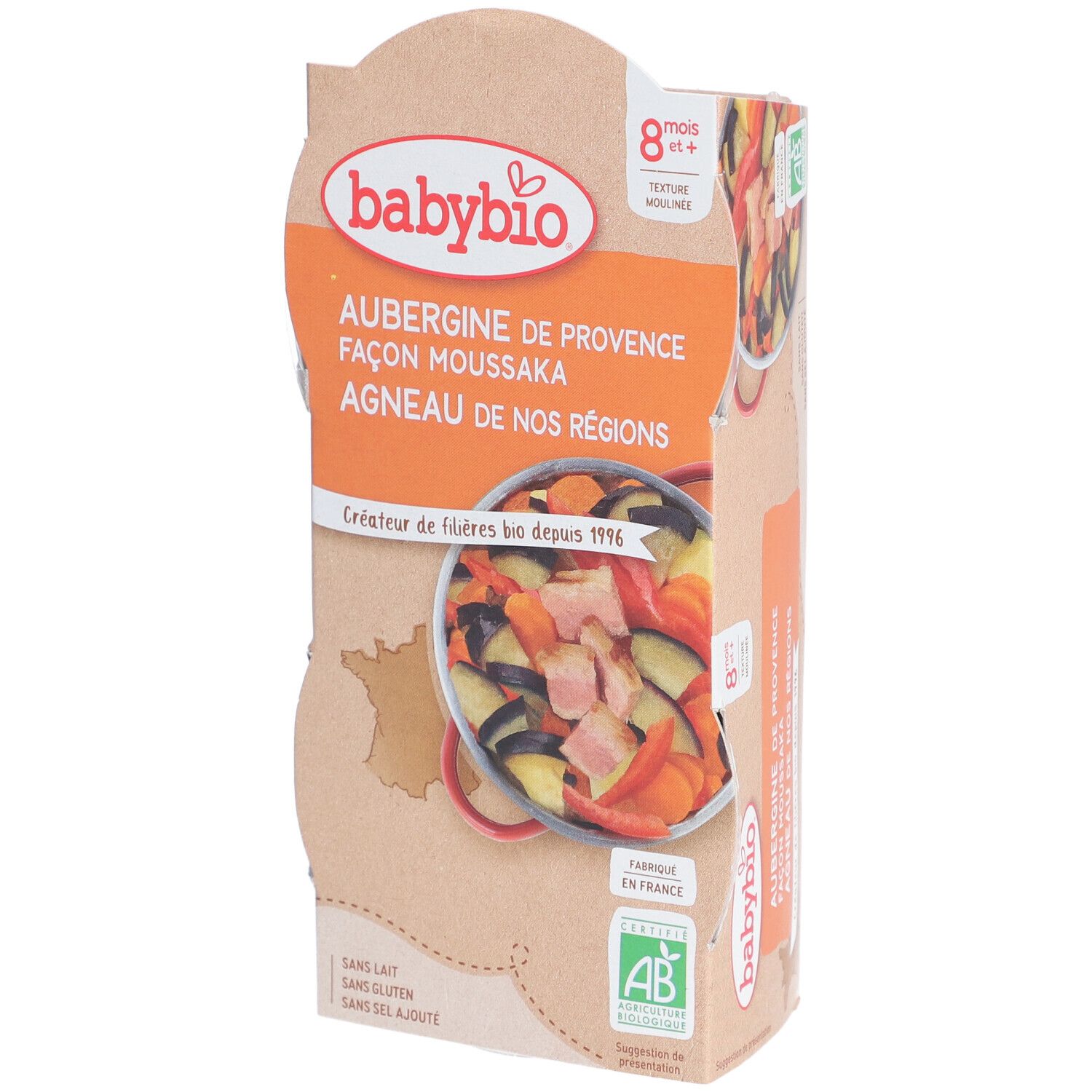 Babybio® Aubergine van de Provence op Moussaka Wijze - Lamsvlees uit Frankrijk