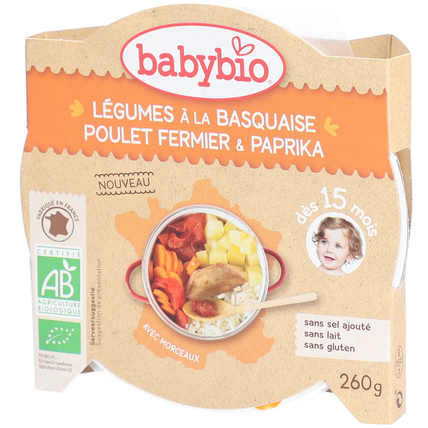 Babybio® Groenten à la Basquaise, Scharrelkip met Paprika