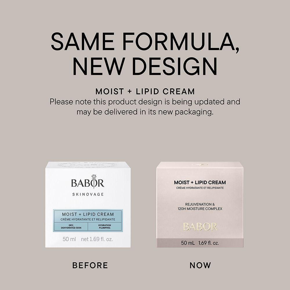 Verpakking. Opschrift BABOR MOIST + LIPID CREAM. 50 ml.