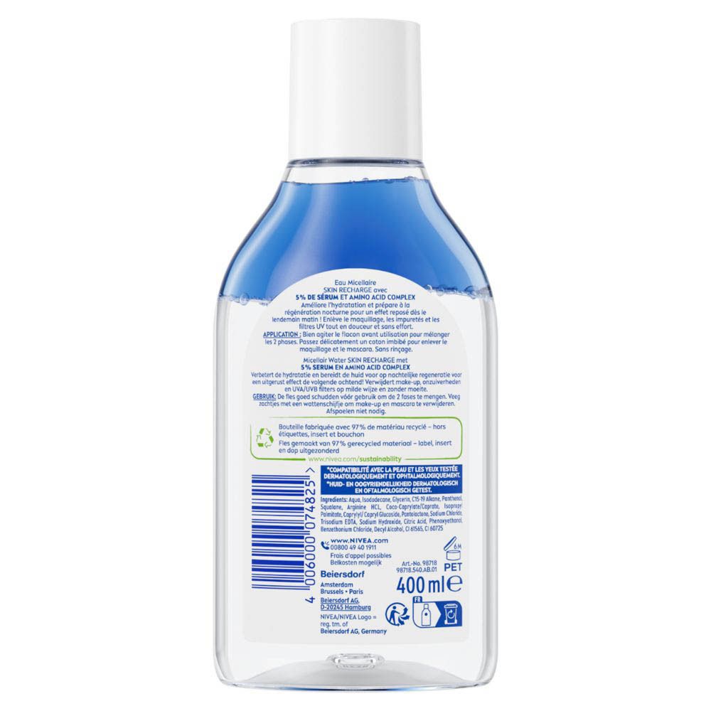 Eau micellaire Nivea Skin Recharge avec sérum, 400ml.