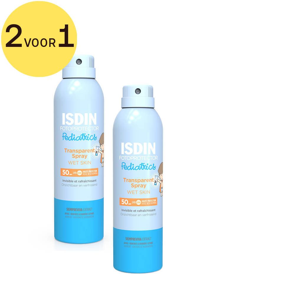 ISDIN Fotoprotector Pediatrics Transparent Spray Wet Skin SPF50+ 2 voor 1