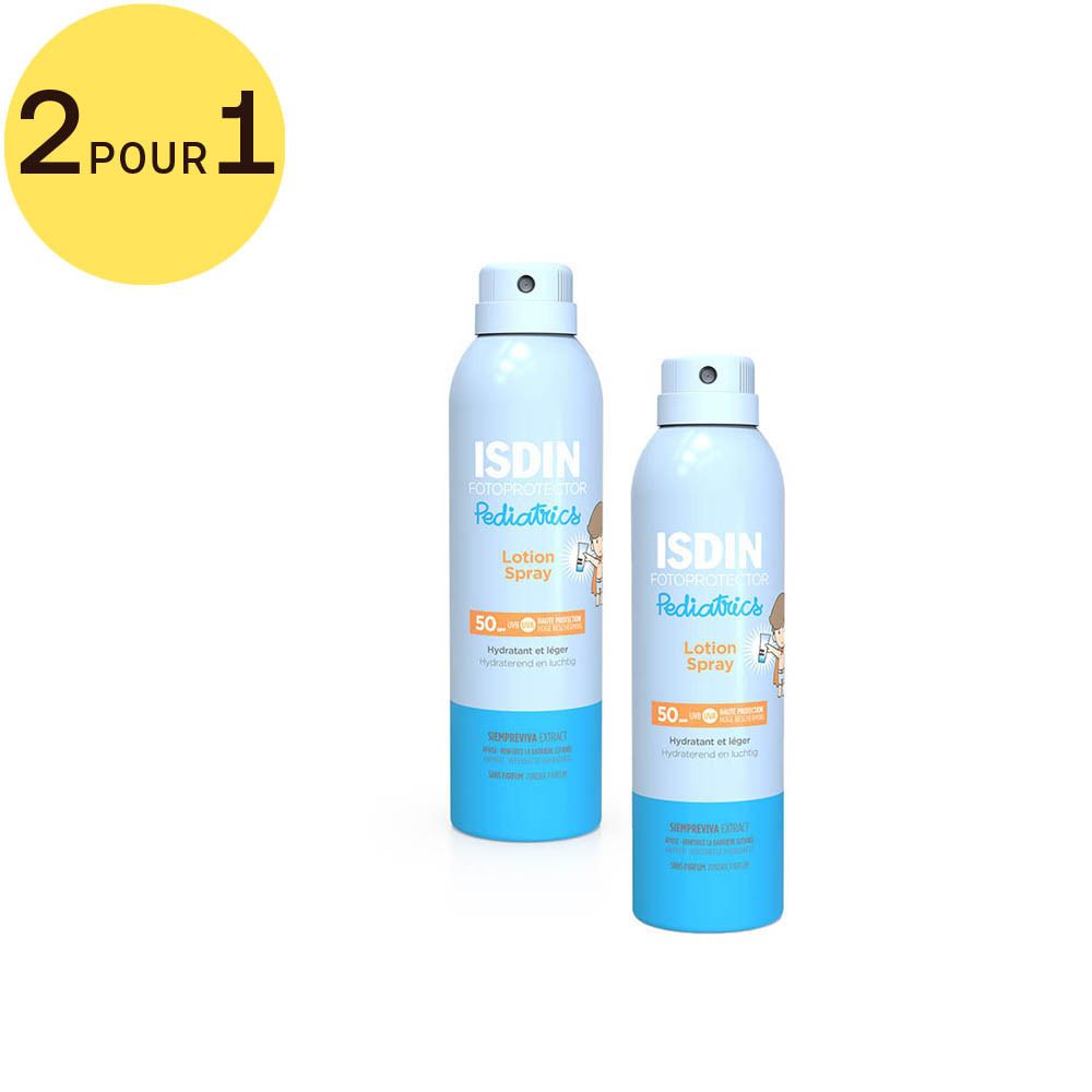 Fotoprotector ISDIN Lotion Spray Pediatrics SPF 50 2 pour 1