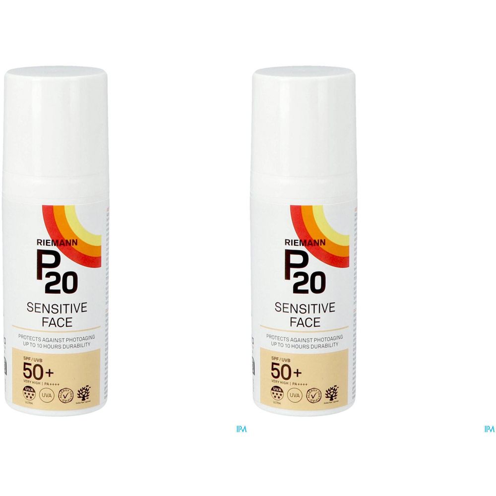 P20 Sensitive Face Crème Solaire SPF50+ 2 pour 1