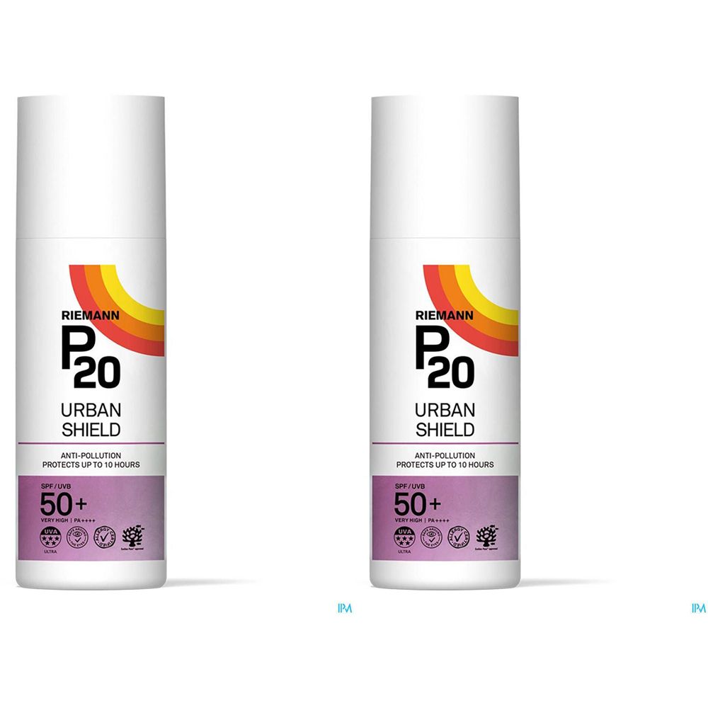 P20 Urban Shield Zonnecrème SPF50+ 2 voor 1