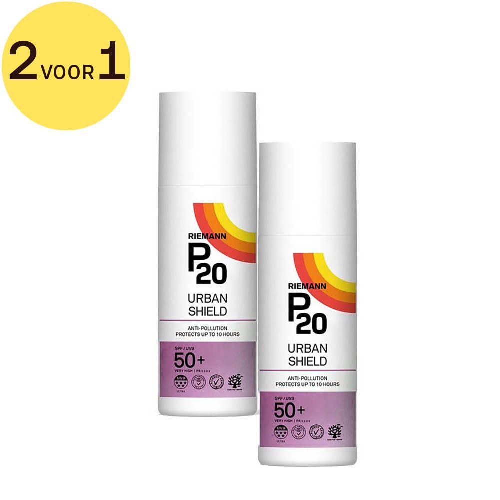 P20 Urban Shield Zonnecrème SPF50+ 2 voor 1
