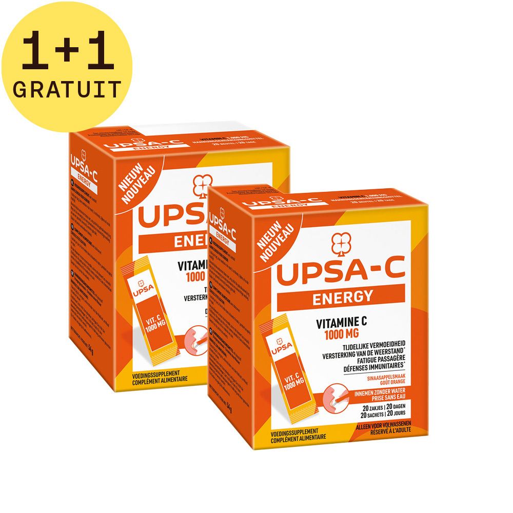 UPSA-C Energy Vitamine C 1000 mg 1+1 GRATUIT