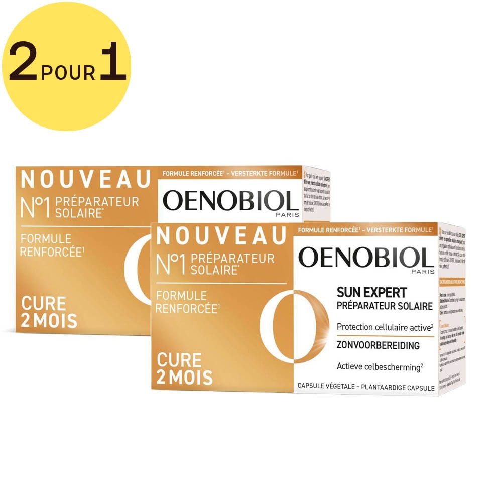Deux boîtes Oenobiol Sun Expert. Inscription 2 pour 1. Cure 2 mois.