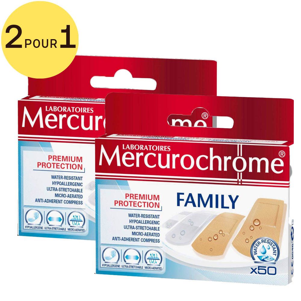 Mercurochrome Pansement Famille 2 pour 1