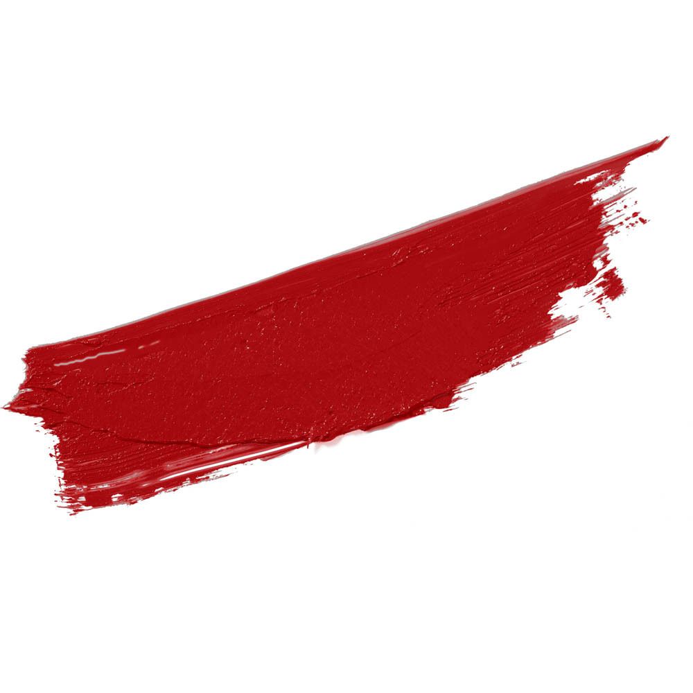 Rode lippenstiftveeg op witte achtergrond.
