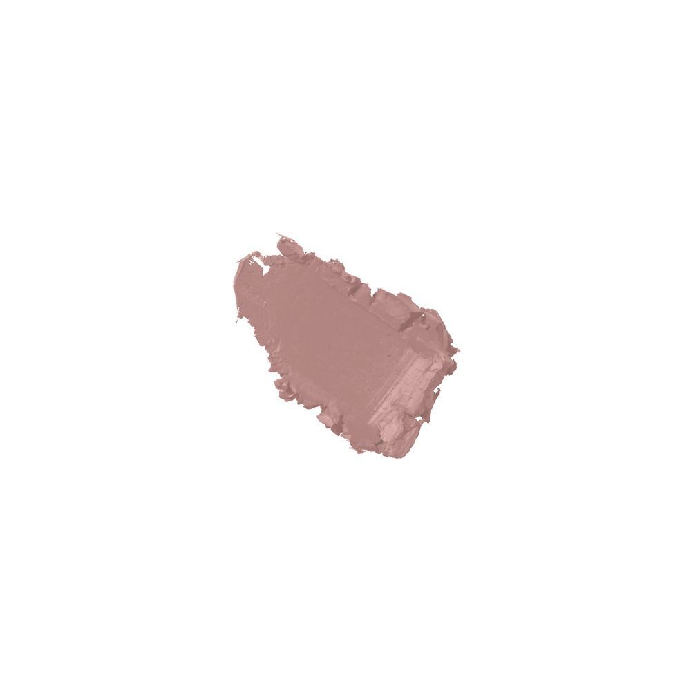 Lichtroze lipstickveeg op witte achtergrond.
