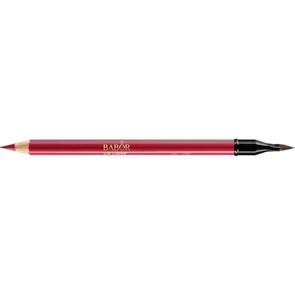 Crayon contour des lèvres double. Rouge et marron. BABOR Lippenkonturenstift 02 Rot. Pointe et applicateur.